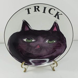 Rosanna Trick Plate Black Cat Salad Appetizer 8"
